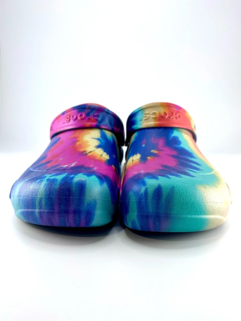 Crocs Unisex Bistro Graphic Tie Dye Slip Resistant Work Clogs Size M12